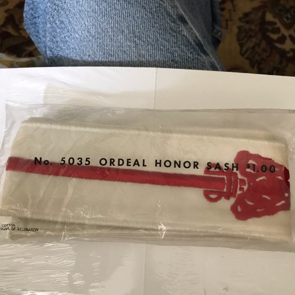 Boy Scouts no. 5035 Ordeal Honor sash new in trunk for 25+ years